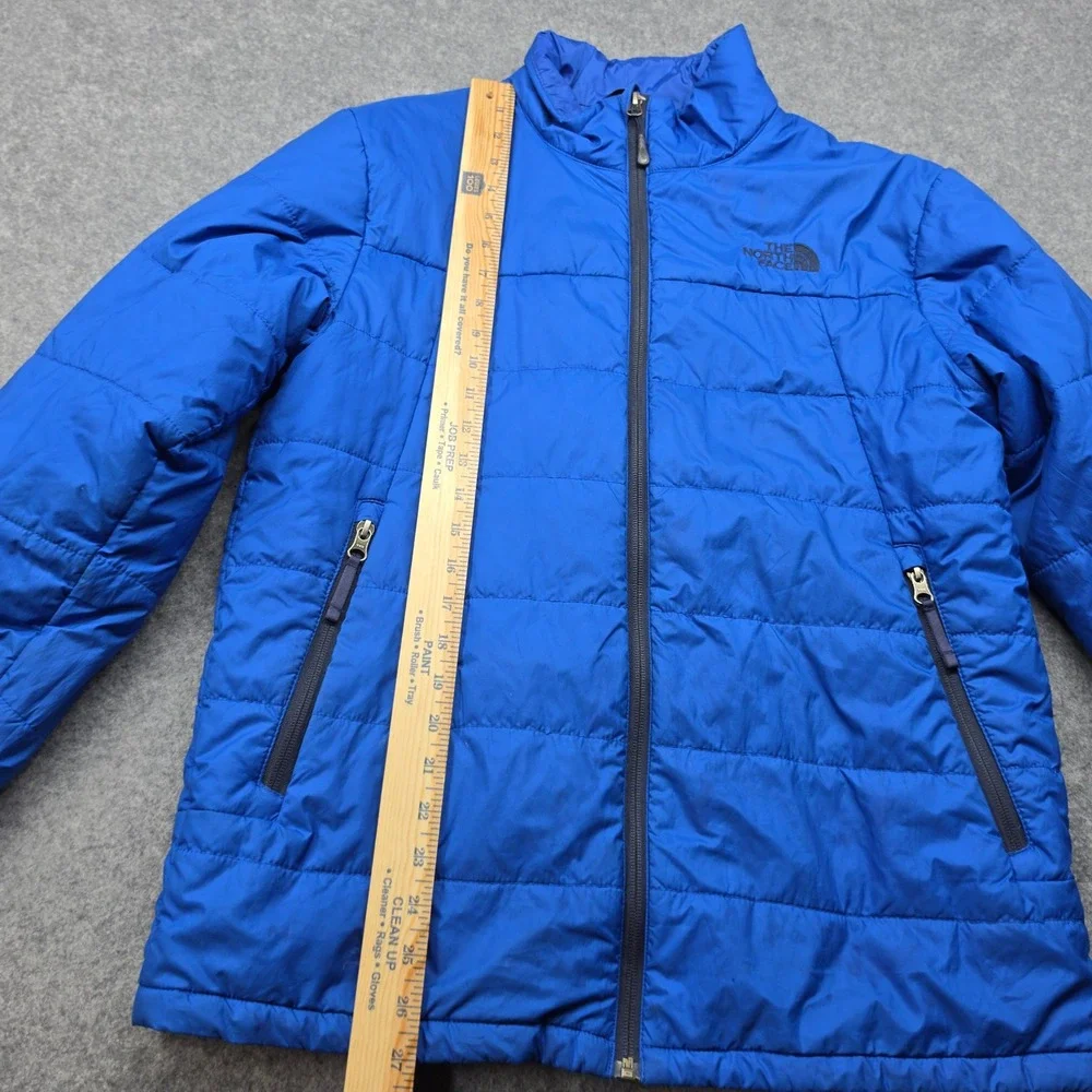 The North Face Mens Blue Quilted Puffer Jacket Full Zip Size Medium